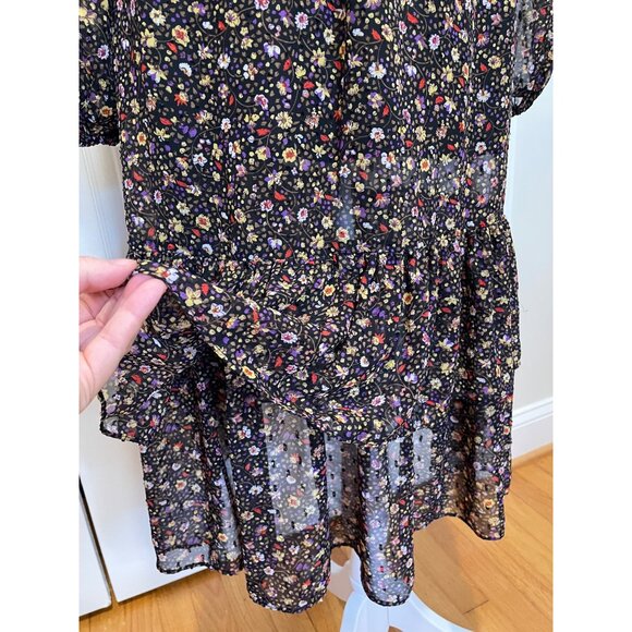 MinkPink Womens Sheer Floral Asymmetrical Midi Dress Size S Whimsigoth Feminine - Picture 14 of 16